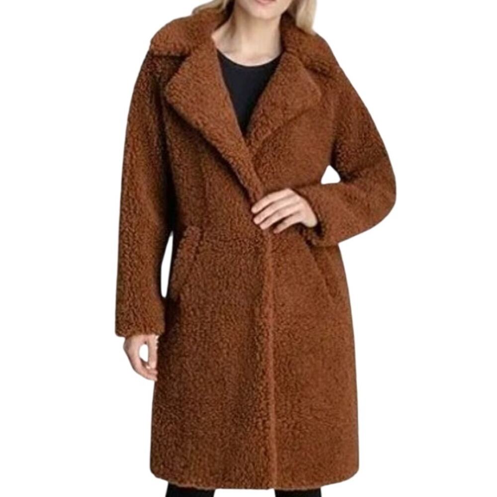 $250 BCBGeneration Brown Notch Collar Teddy Coat XL